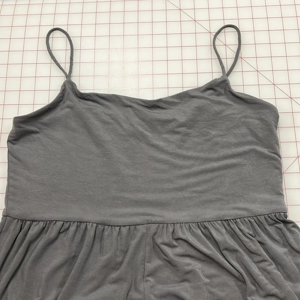 ARITZIA WILFRED Market Jumpsuit Grey Crop Wide-Leg Straight Neck Jersey Knit XL - Picture 9 of 16